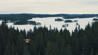 Fra Kolonials reklamefilm om en mulig fremtidig drone. Foto: Kolonial.no