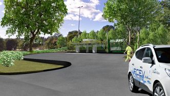 Illustrasjon av den første av to nybygde Hyop-stasjoner. Den ene kommer på Høvik, den andre på Ryen i Oslo. Foto: Hyop