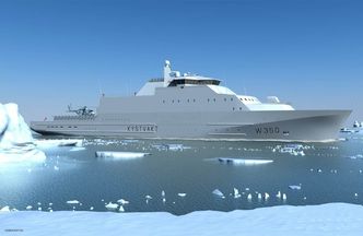 KV Arctic i arktiske omgivelser. Foto: Forsvarsmateriell