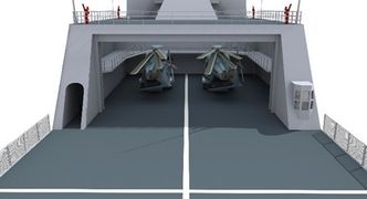 Hangar om bord på de nye kystvaktskipene. Foto: Forsvarsmateriell