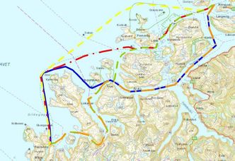 Seilingsleder forbi og gjennom Stad. Foto: Kystverket