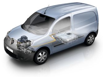 Kangoo Z.E. har fått en motor basert på Zoe-motoren. Foto: Renault