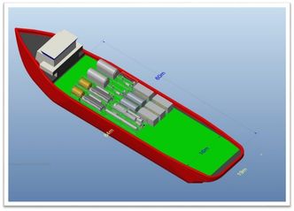 På mellom 800 og 1000 kvadratmeters dekk får Quantafuels anlegg plass. Foto: Quantafuel