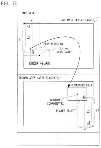 Figur fra patentet EP 1 854 520 B1 som illustrerer konseptet hvor overlapp av punkter skal iverksette spesifikke handlinger i spillet. Foto: Foto