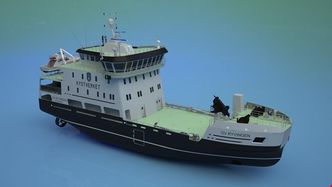 Ryvingen får den nye thurtsteren til Rolls-Royce med permanentmagnetmotor. Tunnelthrusteren kommer også fra Sunnmørsbedriften. Foto: Kystverket