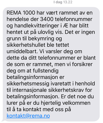 En av våre lesere mottok denne SMS-en i dag.