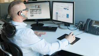 Ordner alt: Service på maskinen ordnes automatisk, ofte uten at IT-avdelingen behøver å varsles. Alt koordineres fra servicesenteret til Konica Minolta.