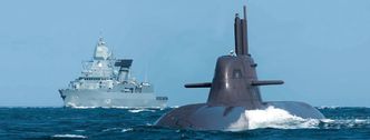 Tysk 212A-ubåt sammen med fregatten «Hamburg». Foto: thyssenkrupp