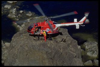 Bo 105 over Trondheim. Foto: Norsk Luftambulanse