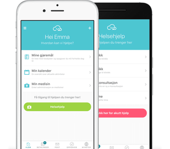 Slik ser pasientsky.nos app ut. Den skal gjøre hverdagen enklere for tusenvis av norske pasienter og brukere. Foto: pasientsky.no