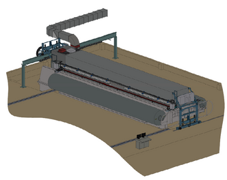 Alfsen & Gunderson er en av få fabrikanter som lager spesialisert utstyr for papirindustrien. Dette er arrangement for en strekkmaskin til en kinesisk kunde. Bilde: Alfsen & Gunderson