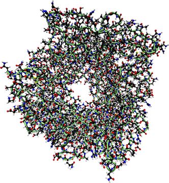 Håndtering av enorme systemer: Molekyler i biologiske systemer er en utfordring for beregningsteknologien, slik som dette fra E. coli-bakterien. For å kunne regne på dette er det viktig at behovet for regnekraft ikke øker eksponentielt. Målet er derfor det man kaller multiskala modellering og som gjør at man slipper unna med en lineær økning av regnekraften. Foto: Hylleraas Centre for Quantum Molecular Sciences