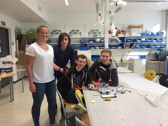 Team Curiosity: Satelittbyggerne ved Drammen videregående er Tea Christiansen Rasmussen, Patrick Robert Borsheim Thomassen, Torstein Holmengen og Maxim Smits