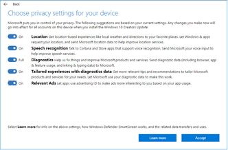Innstillingene for personvern har blitt forbedret. Foto: Microsoft
