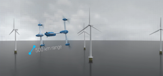 Droneinspeksjon: Slik tenker masterstudent Per Magnus Veierland seg at kraftlinje-inspeksjon kan skje med droner. Statnett har for øvrig allerede tatt droner i bruk.