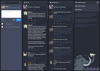 Slik ser brukergrensesnittet til Mastodon ut.