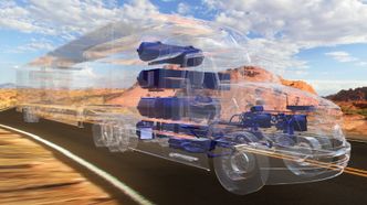 Toyotas hydrogenlastebil har to brenselcellesystemer fra Mirai bakerst i trekkvogna. Foto: Toyota