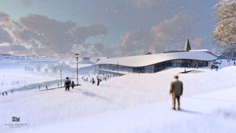 I byggefasen er det relativt store inngrep i området rundt prosjektet, men når hallen står ferdig, skal det populære lekeområdet ved Jordal tilbake til sitt gamle jeg. Foto: Illustrasjon