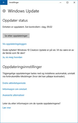 Microsoft anbefaler ikke at du gjør det, men opplyser likevel gladelig at man nå kan laste ned og installere Creators Update til Windows 10 manuelt. Foto: Skjermbilde