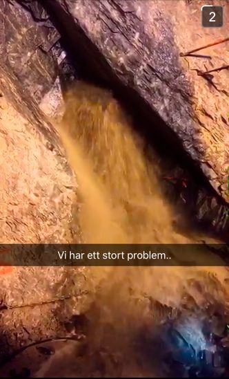 Natt til 19 mai 2016 våknet geolog Valeria Lindvåg til melding om at det var full krise inne i tunnelen. Foto: Screenshot Statens Vegvesen