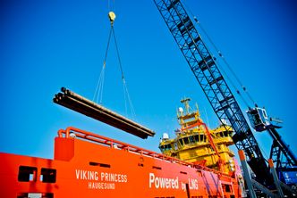 Viking Princess er leid ut til oljeselskapet Chevron, som får gevinst i form av drivstoffbesparelser. Foto: Eidesvik Shipping