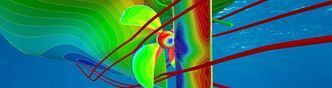 Illustrasjon tatt ut av CFD-programmet viser påkjenning på skrog, ror og propell. Foto: DNV GL