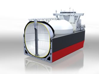 Kawasaki Heavy Industries har «strukket» kuletanken for å øke volumet med 15 prosent. Verftsgruppen vil bygge LNG-skip på 185.000 kubikkmeters kapasitet. Foto: Kawasaki