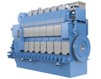 Bergen Engines B33:45L6P Dette er en sekssylindret versjon av Rolls-Royce-motorene som skal brukes på Color Hybrid. . Foto: Bergen Engines/Rolls-Royce