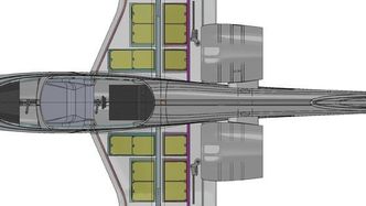 Her ses batterienes plassering i det opprinnelige E-Fan-flyet fra 2014. Foto: Airbus