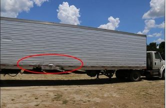 Her ble semitraileren truffet. Foto: NTSB