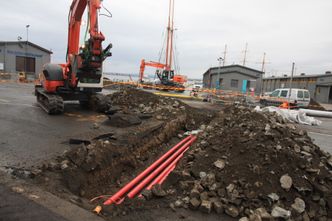  Enova støtter  infrastrukturutbygging i Møre og Romsdal. Bildet viser nedgraving av høyspentkabler på kaia i Oslo.  Bilde:  Tore Stensvold