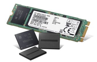 Samsungs fjerde generasjon V-NAND-minne med 64 lag. Foto: Samsung Electronics