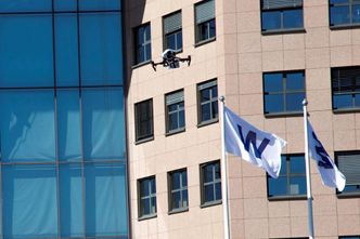 Dronetesting utenfor hovedkontoret på Lysaker. Foto: Wilhelmsen