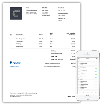 Invoice Foto: Microsoft