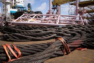 Totalt skal åtte moduler løftes på plass på feltet på britisk sektor. Her fra utstyrsmodulen. Foto: SIGNAL2NOISE