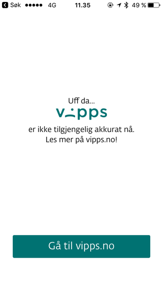 Vipps gikk ned igjen for telling i 11-tiden onsdag morgen. Like før klokken 12 var appen oppe igjen.