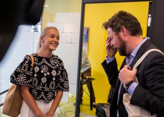 Krogsrud snakket med kunnskapsminister Torbjørn Røe Isaksen da tallene fra Samordna opptak ble presentert denne uken. Foto: Mathias Klingenberg