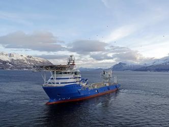 Troublemaker: Flerbruksfartøyet BNR 379 ble opprinnelig bestilt av et malaysisk rederi for levering i 2015. Rederiet overholdt ikke betalingsforpliktelsene. Først i august ble det solgt til Horizon Maritime for oppdrag i Canada. Foto:  Kleven