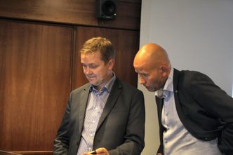 Sintef Ocean-sjef Vegar Johansen og Tord Lien, regiondirektør i NHO, er bekymret over at beslutningen om Ocean Space Centre skyves enda mer ut i tid. Foto:  Tore Stensvold