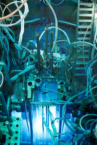 Reaktorkjernen i testreaktoren i Petten. Foto: Fotografie Hein van den Heuvel a/ NRG