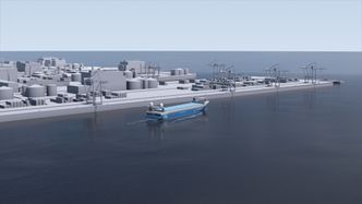 Det er plass til 120 containere på MV Yara Birkeland. Foto:  Yara/Kongsberg Maritime