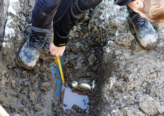 Stikkledning og vannledning pa testfelt på Ås. Foto:  Tone Spieler, Vann- og avløpsetaten