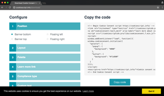 Cookie Consent Script tilbyr gratis generering av en samtykke-popup for cookies. Foto: Skjermdump.