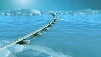 Kintel har sett seg ut forbindelse til øya Jøa i Fosnes kommune like nord for Namsos i Nord-Trøndelag som forsøksprosjekt foroppdrettsbrua. Illustrasjon:  V design AS