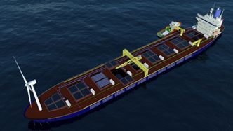 Floating Fish Farming Unit skal være mest mulig selvforsynt med energi, både vind, sol , brenselceller og tidevann. Bilde:  GEFF