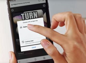 Overføring av visning av en webside i Edge på mobilen til Edge på en pc. Bilde: Microsoft