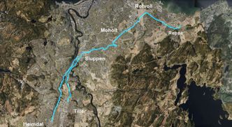 Vegvesenet ønsker å bygge en drøyt 18 kilometer lang ekspressykkelvei fra Heimdal til Reppe i Trondheim. Bilde: Statens Vegvesen/ Sweco