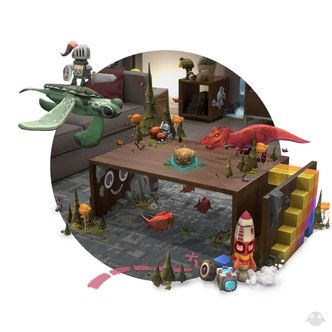 Med såkalt «mixed reality» kan virkeligheten blandes med virtuelle objekter. (Illustrasjon: Magic Leap)