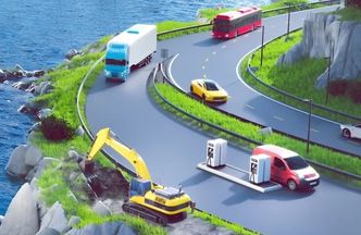 Tungtransport, gravemaskiner og andre tunge og en del lettere kjøretøy må over på mindre klimatruende drivstofftyper. Foto: Enova