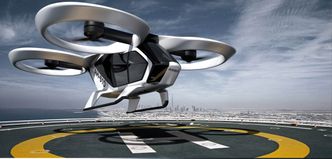 City Airbus har åtte motorer som roterer fordelt i fire bevegelige og innkapslete vifter. Illustrasjon: Airbus